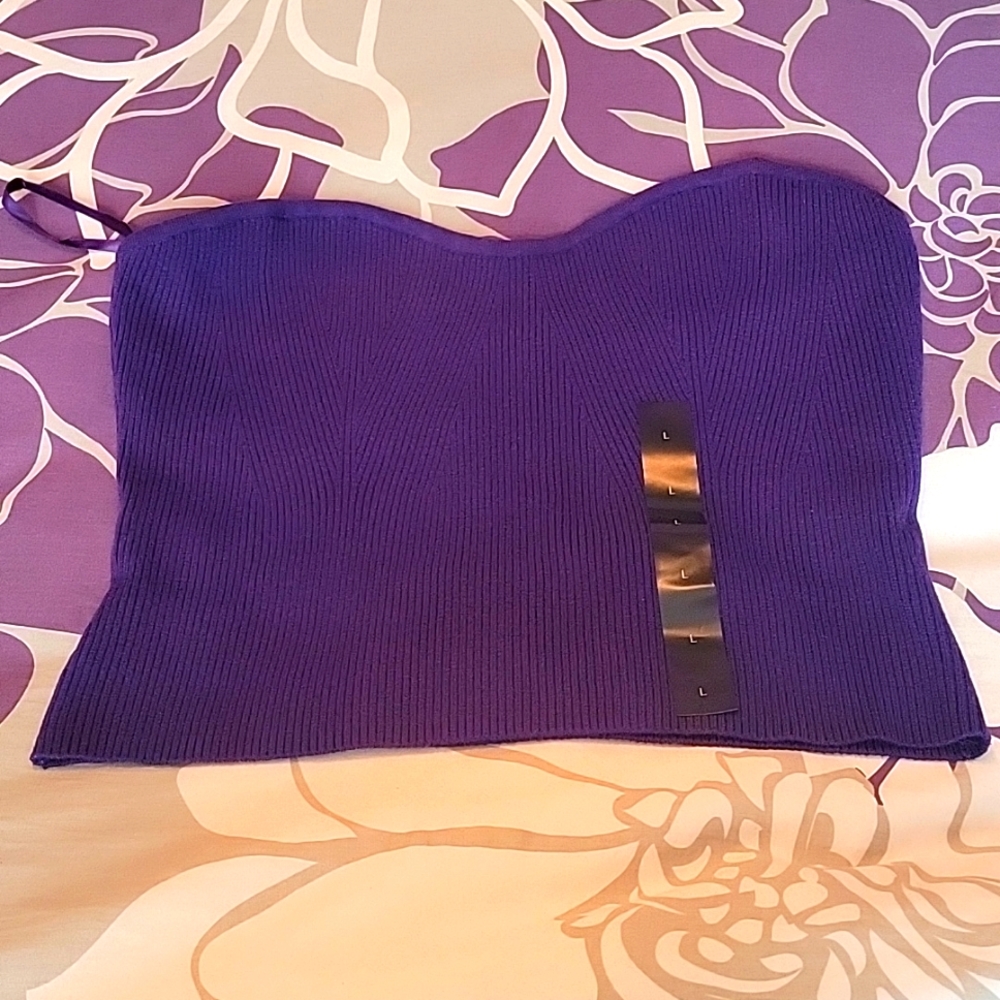 Banana Republic cala sweater bustier in purple. Size Large.